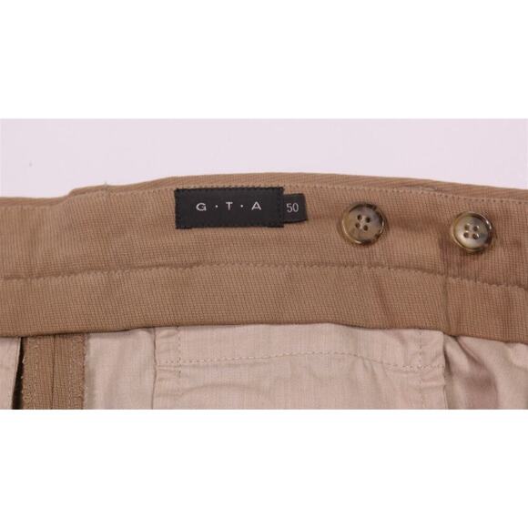 GTA il Pantalone Tan Flat Front Cotton Knit Twill Chino Pants 32x28 - Picture 6 of 8